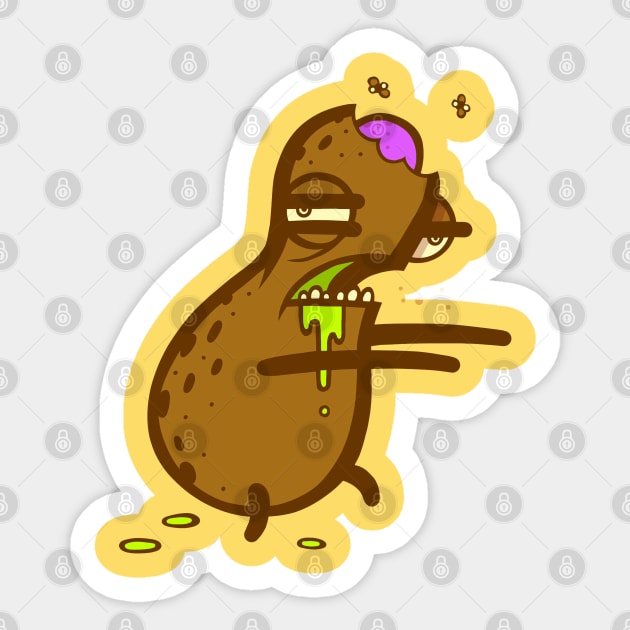 Zombie Peanut Sticker by ArtisticDyslexia